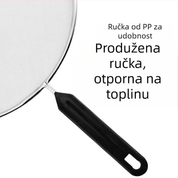 Uljeotporna mreža otporna na ulje s ručkom, poklopac za ulje otporan na eksploziju, poklopac filtera otporan na ulje, prženje bez ozljeđivanja ruku, friteza otporna na trosku