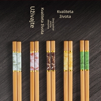 Prirodni bambusovi visokokvalitetni bambusovi štapići za kućnu upotrebu, otporni na plijesan, antibakterijski, otporni na visoke temperature, bez boje, bez voska, neklizajući, štapići za dijeljenje obroka u pet boja