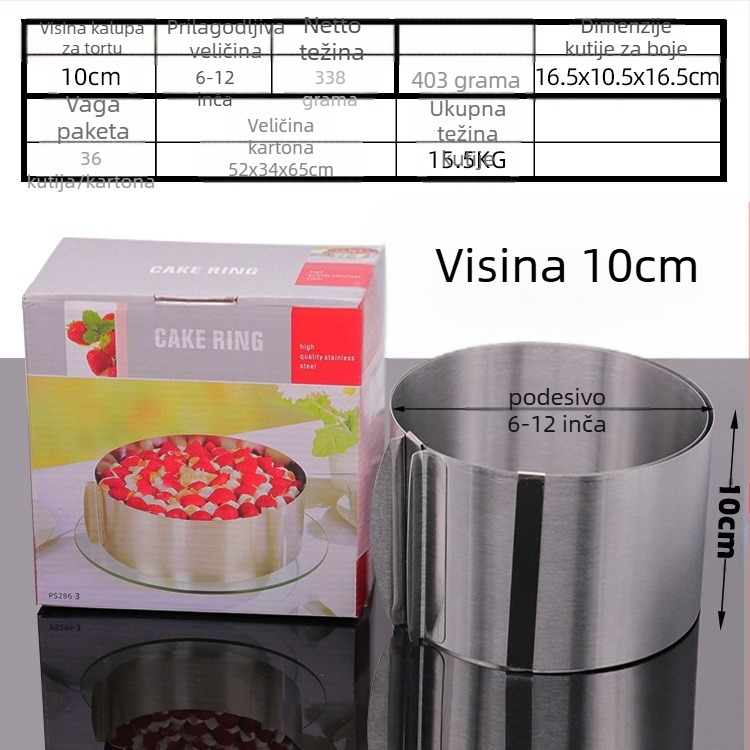 Ako želite pronaći okrugli mousse od nehrđajućeg čelika, možete ručno podesiti kalup za tortu u obliku srca u više oblika.