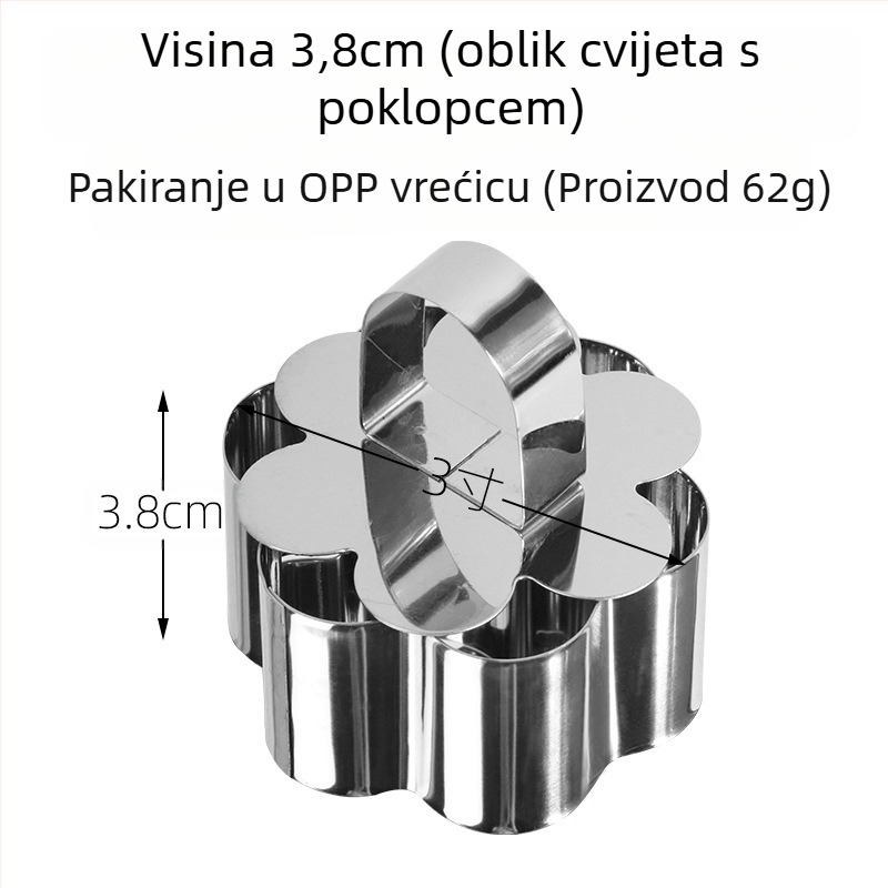 Ako želite pronaći okrugli mousse od nehrđajućeg čelika, možete ručno podesiti kalup za tortu u obliku srca u više oblika.