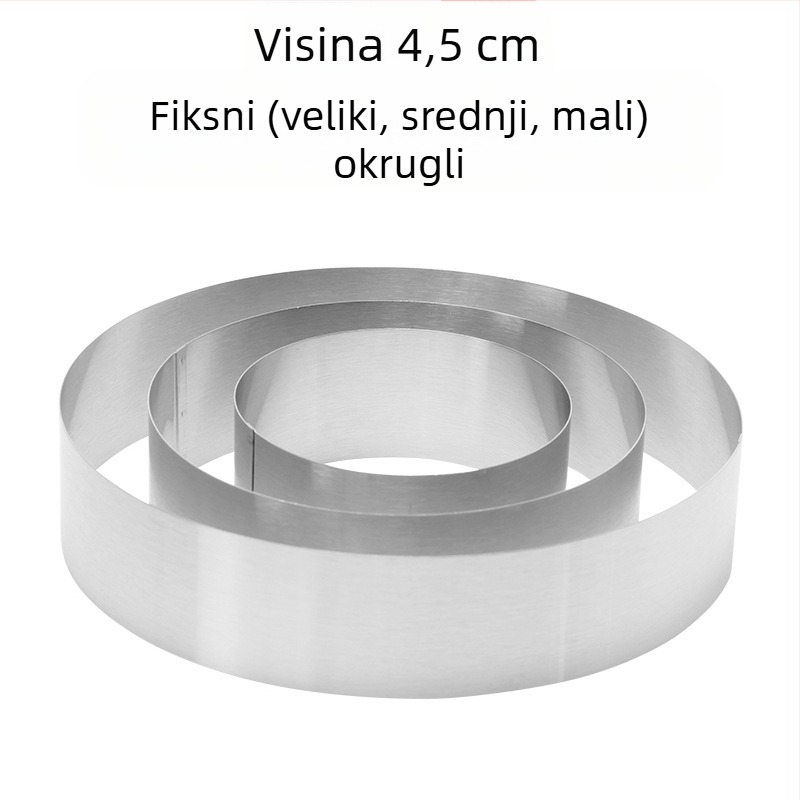 Ako želite pronaći okrugli mousse od nehrđajućeg čelika, možete ručno podesiti kalup za tortu u obliku srca u više oblika.