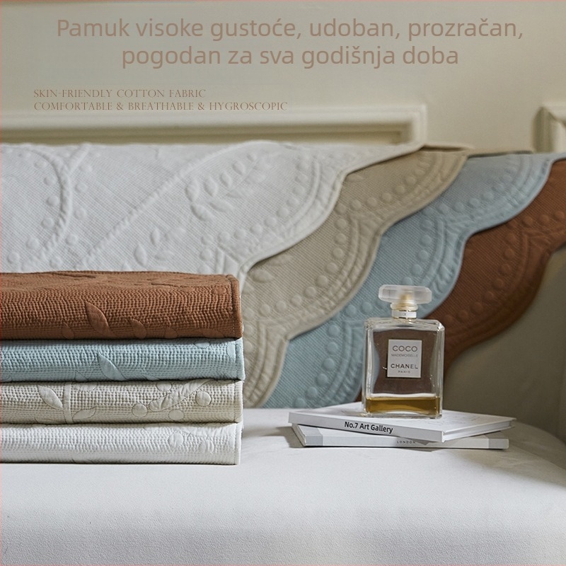 Pamukna navlaka za jastuk kauča s vezom, francuski retro stil, za sve sezone, protuklizna