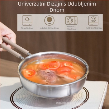 Tava od nehrđajućeg čelika, višenamjenska tava za odrezak, tava za kolače, pržena jaja, jedna posuda, višenamjenska tava za kuhanje