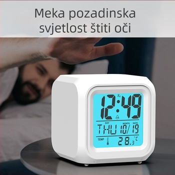 Prekogranični Amazon Story Quad Clock Mute Svjetleći LED Šareni Elektronički Budilnik Promjenjive Boja Nadogradnja Premium