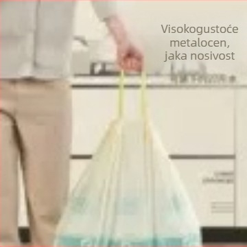 Vrećica za kuhinjski otpad, zadebljana velika prijenosna kućna vrećica s vezicom, ekstra debela plastična vrećica za kuhinjski otpad velikog kapaciteta