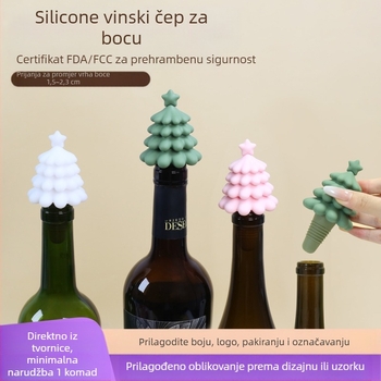 Silikonski čep za boce, božićno drvce, čep za crno vino, kućanski čep za vino, konzerviranje crnog vina, nepropusni čep, zatvoreni čep za boce vina, prekogranični