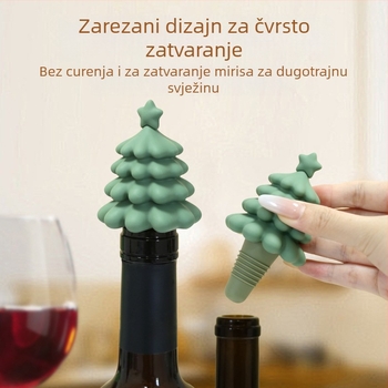 Silikonski čep za boce, božićno drvce, čep za crno vino, kućanski čep za vino, konzerviranje crnog vina, nepropusni čep, zatvoreni čep za boce vina, prekogranični