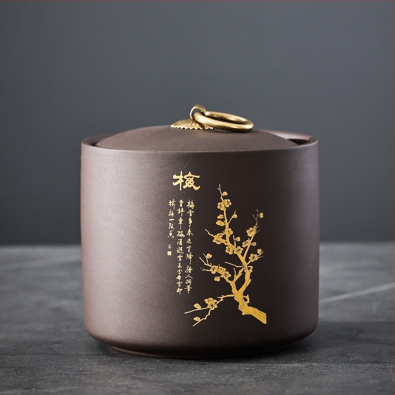 Ljubičasti glineni čajnik, mali keramički zatvoreni lončić, 50 g crnog čaja, Pu 'er čaj za buđenje, prijenosni mali lončić