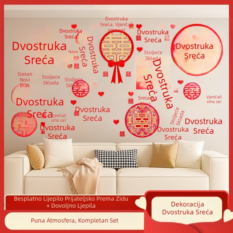 Naljepnica za zid za vjenčanje sto sretnih slika odijelo za cijeli zid sretna riječ raspored vjenčanja dnevni boravak spavaća soba fotografija pozadina zid sto sretnih slika