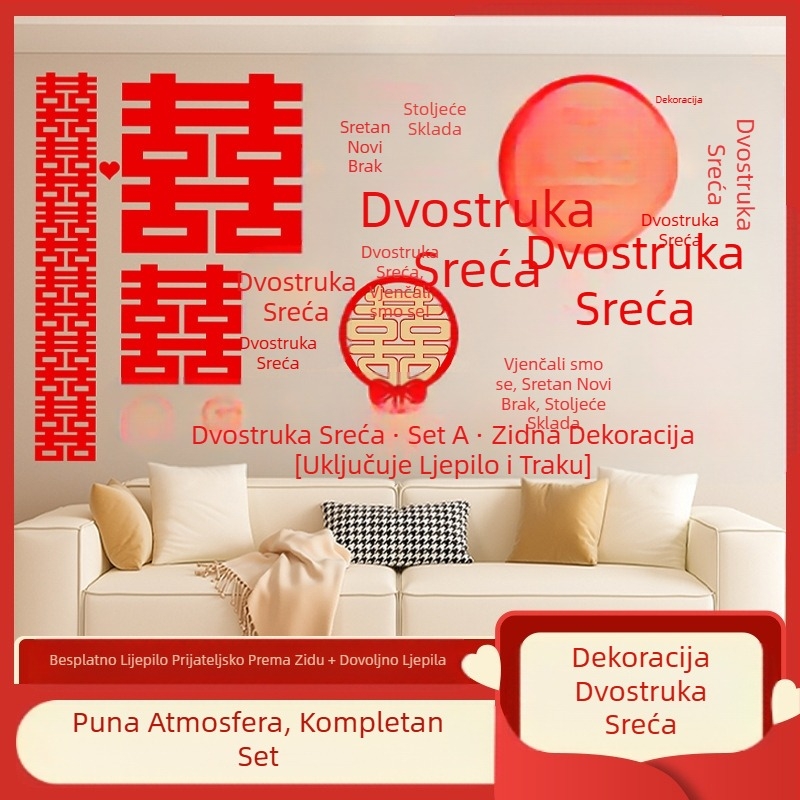 Naljepnica za zid za vjenčanje sto sretnih slika odijelo za cijeli zid sretna riječ raspored vjenčanja dnevni boravak spavaća soba fotografija pozadina zid sto sretnih slika