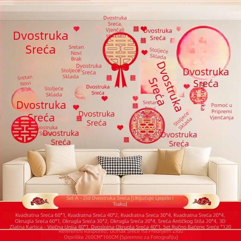 Naljepnica za zid za vjenčanje sto sretnih slika odijelo za cijeli zid sretna riječ raspored vjenčanja dnevni boravak spavaća soba fotografija pozadina zid sto sretnih slika