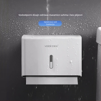 Kutija za ručnike za ruke, zidna, bez bušilice, hotelski WC, komercijalna kutija za sušenje ruku, držač maramica za ruke, vodootporna za kuhinju