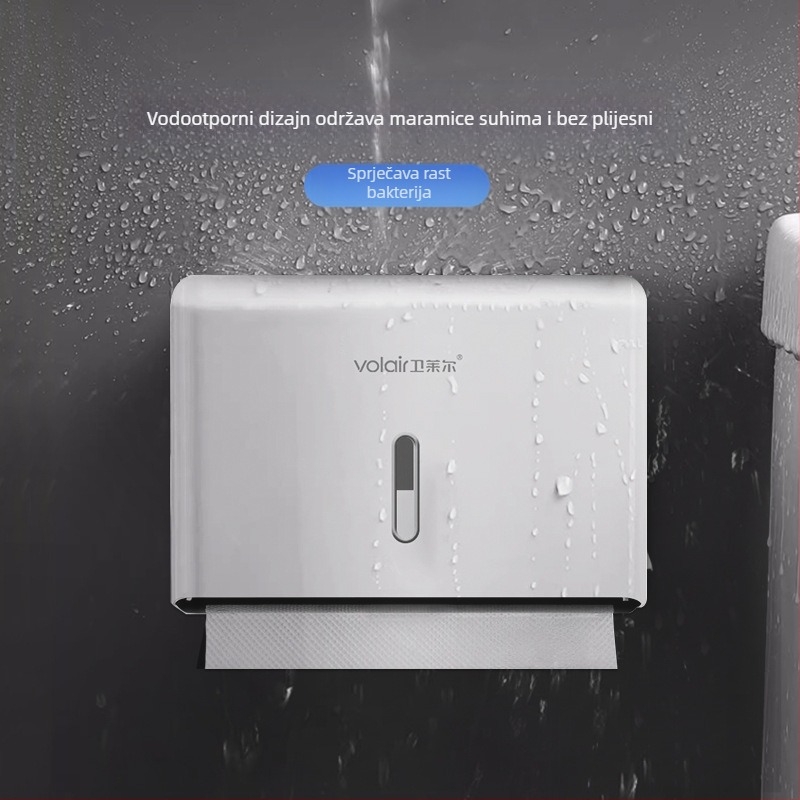 Kutija za ručnike za ruke, zidna, bez bušilice, hotelski WC, komercijalna kutija za sušenje ruku, držač maramica za ruke, vodootporna za kuhinju