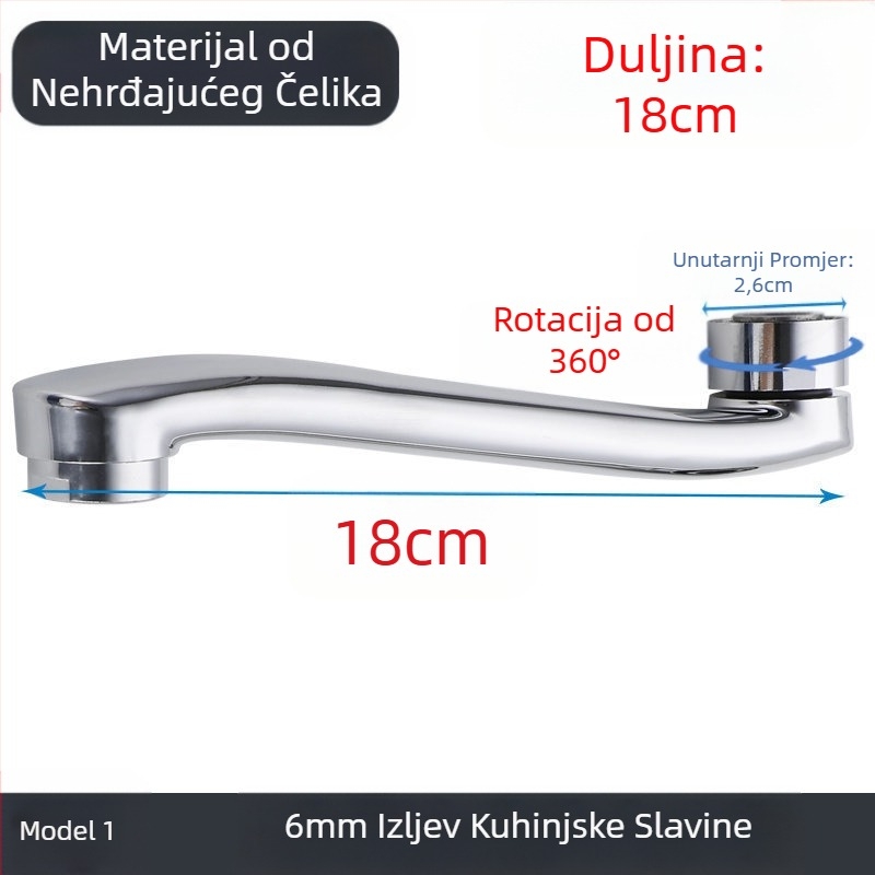 skrivena kuhinjska slavina, izlazna cijev, koljeno slavine u zid, fitinzi za remont kuhinjske slavine za umivaonik