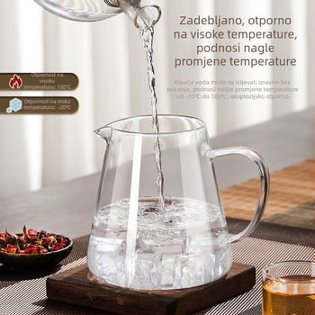 Stakleni čajnik otporan na visoke temperature, filter za čaj, čajnik za odvajanje vode, set za čaj, odijelo za pećnicu, čajnik za kuhanje s električnim štednjakom za keramiku