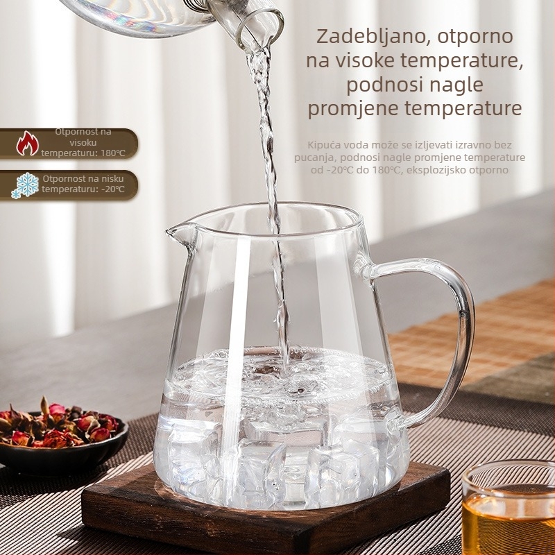 Stakleni čajnik otporan na visoke temperature, filter za čaj, čajnik za odvajanje vode, set za čaj, odijelo za pećnicu, čajnik za kuhanje s električnim štednjakom za keramiku