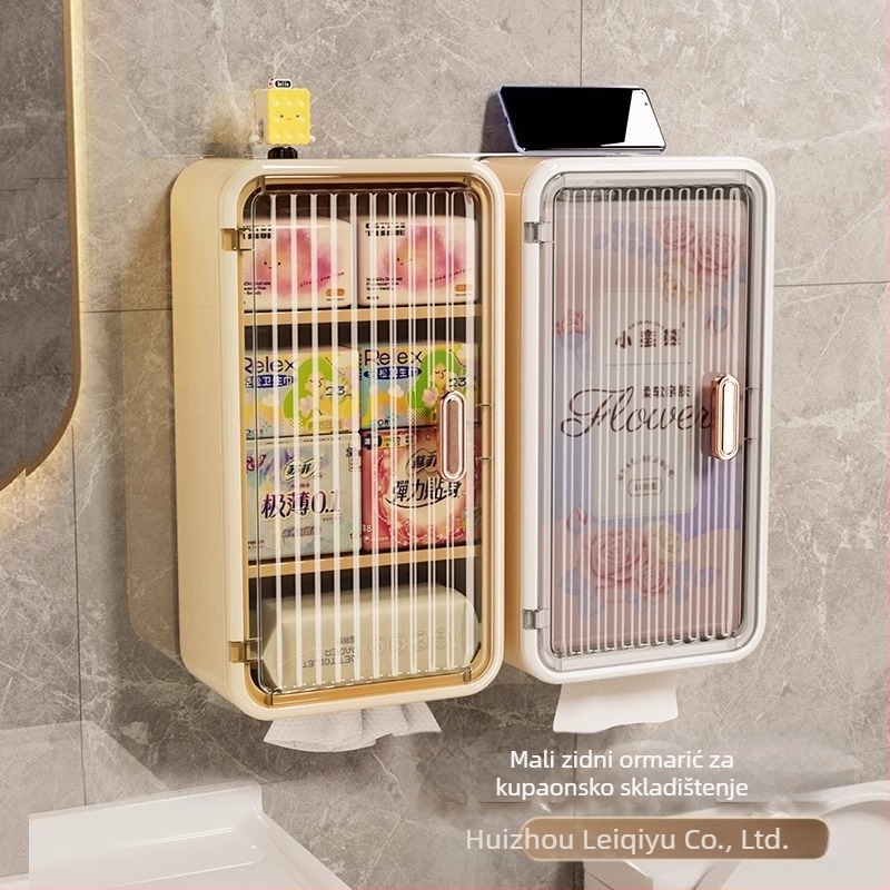 Kutija za pohranu higijenskih uložaka za WC za pranje lica i crtanje, papir za pohranu ručnika za tetu, vodootporna za kupaonicu, mali zidni ormarić, kutija za toaletni papir