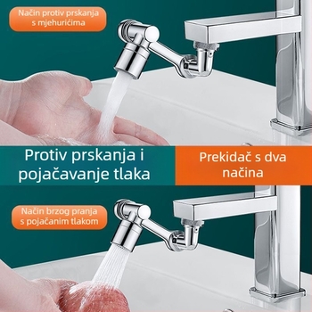 Mehanička ruka, univerzalna slavina, mlaznica otporna na prskanje, produženi produžetak, mehanička ruka rotirajuća za 1080°