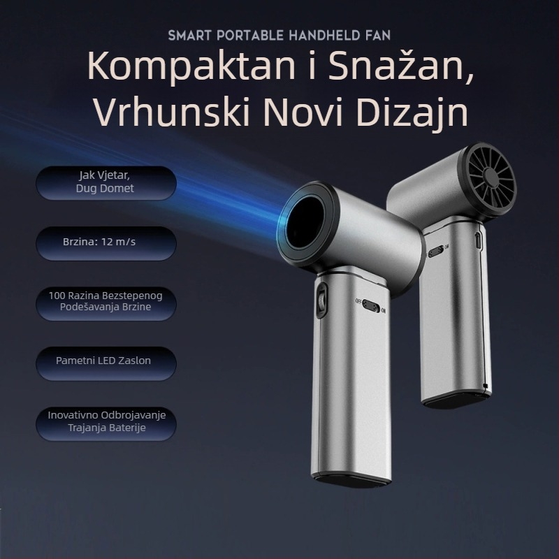 Novi mini ventilator velike brzine s hladnim lopaticama, ručni mali ventilator, veliki prijenosni vanjski turbo ventilator