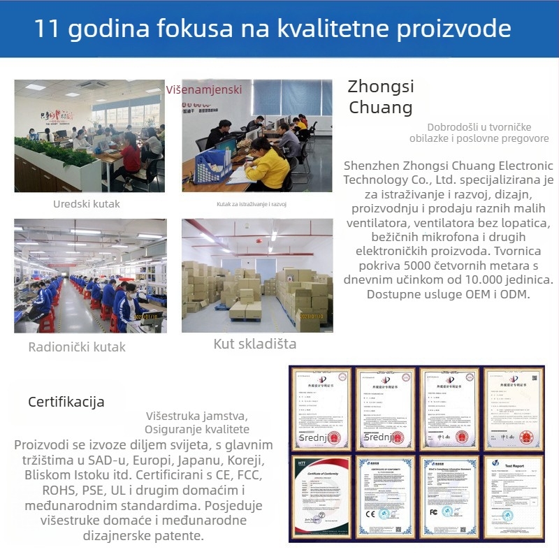 Vanjski punjivi ventilator za kampiranje, mali šator za kampiranje, hlađenje spavaonice, USB punjenje, super dugo trajanje baterije