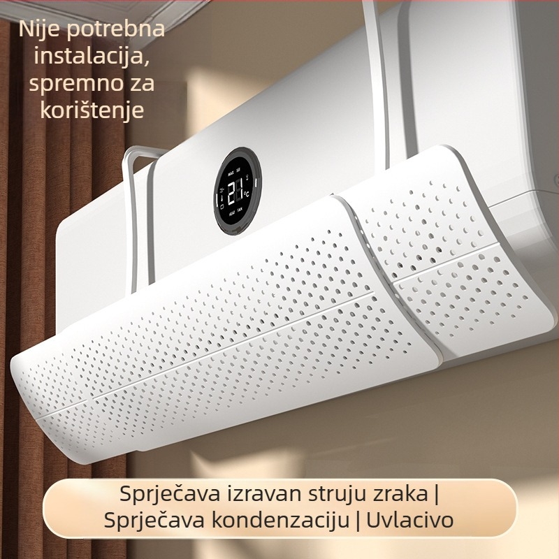 Uvlačivi deflektor vjetra za klima uređaj bez potrebe za ugradnjom, zidni deflektor vjetra za klima uređaj, zidna zavjesa za vjetar, univerzalni deflektor protiv izravnog vjetra za klima uređaj