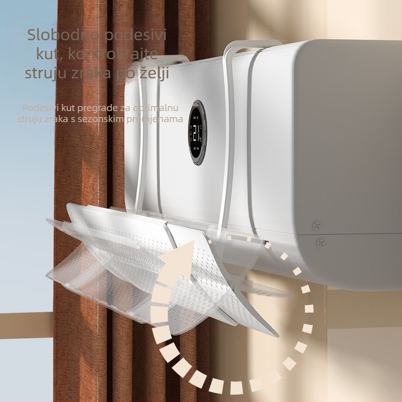 Uvlačivi deflektor vjetra za klima uređaj bez potrebe za ugradnjom, zidni deflektor vjetra za klima uređaj, zidna zavjesa za vjetar, univerzalni deflektor protiv izravnog vjetra za klima uređaj