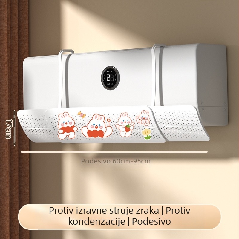 Uvlačivi deflektor vjetra za klima uređaj bez potrebe za ugradnjom, zidni deflektor vjetra za klima uređaj, zidna zavjesa za vjetar, univerzalni deflektor protiv izravnog vjetra za klima uređaj