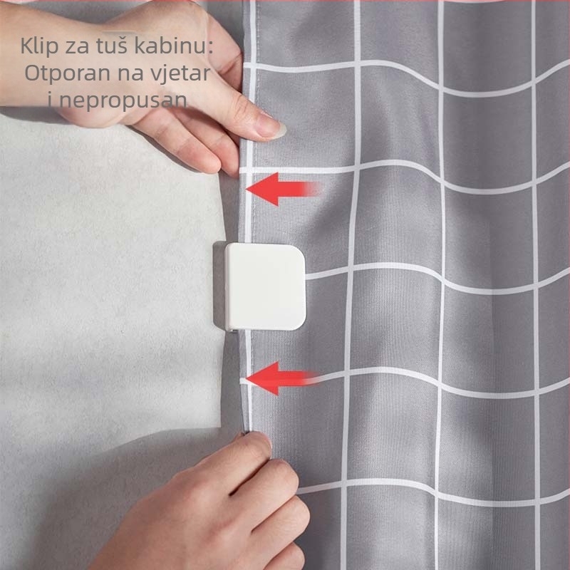 Japanska kopča za zavjesu za tuširanje u kupaonici bez bušenja, otporna na vjetar, otporna na prskanje, fiksna kopča za zavjesu za tuširanje s kopčom za zid, kuka za zavjesu