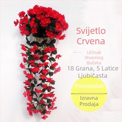 Vjenčanje Ljubičasta Zidna Imitacija Cvijeta Rattan Namještaj za Dom Lažna Cvijetna Dekoracija Simulirana Biljka Hortenzija Zidna Viseća Cvijet