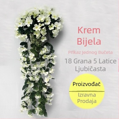 Vjenčanje Ljubičasta Zidna Imitacija Cvijeta Rattan Namještaj za Dom Lažna Cvijetna Dekoracija Simulirana Biljka Hortenzija Zidna Viseća Cvijet