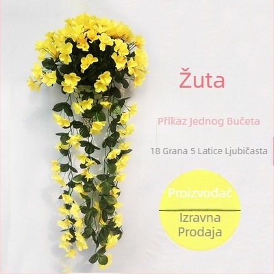 Vjenčanje Ljubičasta Zidna Imitacija Cvijeta Rattan Namještaj za Dom Lažna Cvijetna Dekoracija Simulirana Biljka Hortenzija Zidna Viseća Cvijet