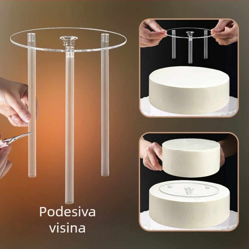Stalak za slaganje torti, višeslojna brtva za slaganje, 4 inča, 6 inča, 8 inča, 10 inča, prozirni potporni okvir, nepravilno poravnat, ovješen