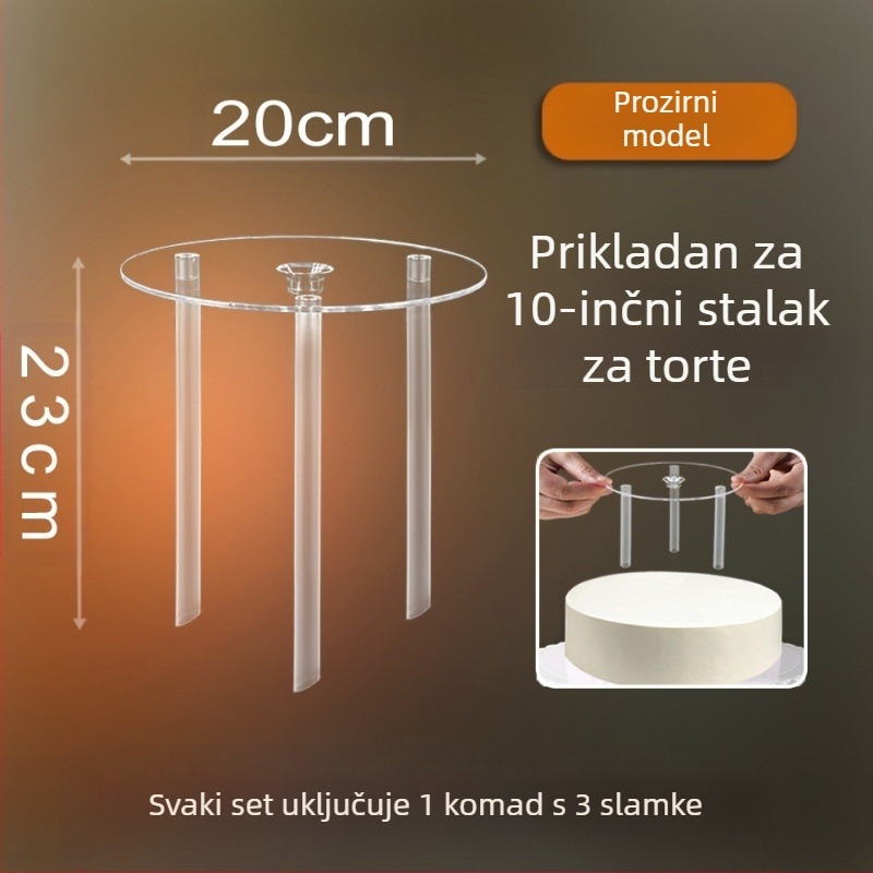 Stalak za slaganje torti, višeslojna brtva za slaganje, 4 inča, 6 inča, 8 inča, 10 inča, prozirni potporni okvir, nepravilno poravnat, ovješen