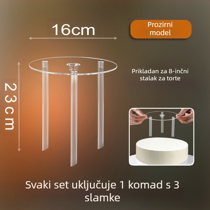Stalak za slaganje torti, višeslojna brtva za slaganje, 4 inča, 6 inča, 8 inča, 10 inča, prozirni potporni okvir, nepravilno poravnat, ovješen