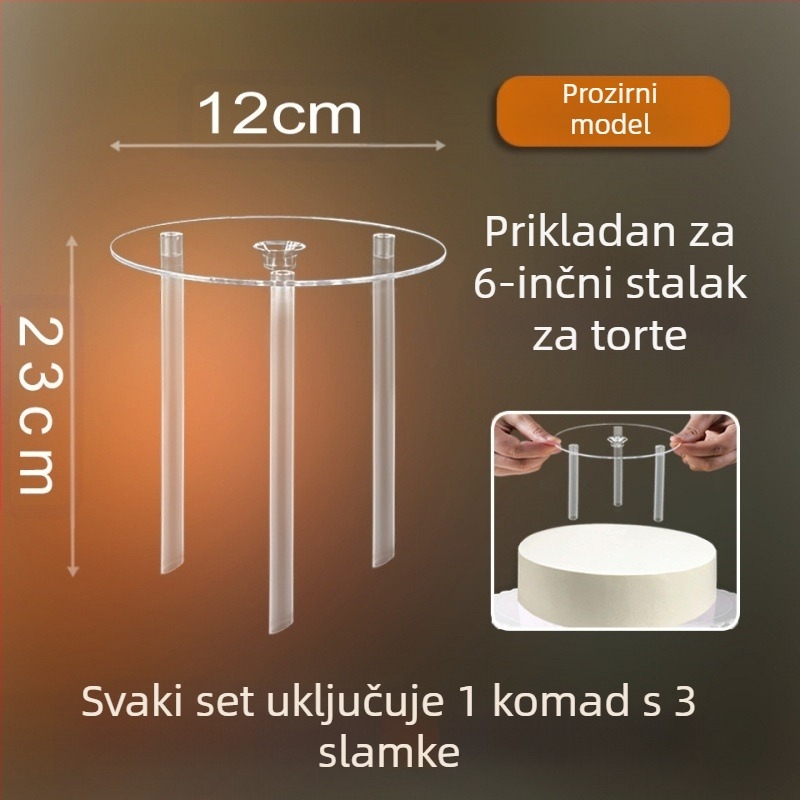 Stalak za slaganje torti, višeslojna brtva za slaganje, 4 inča, 6 inča, 8 inča, 10 inča, prozirni potporni okvir, nepravilno poravnat, ovješen