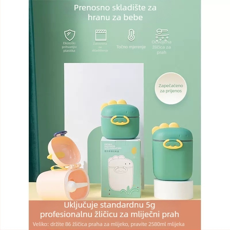 Kutija za mlijeko u prahu za bebe, prijenosna, slatka kutija za rižin prah velikog kapaciteta, višenamjenska zatvorena posuda za pohranu