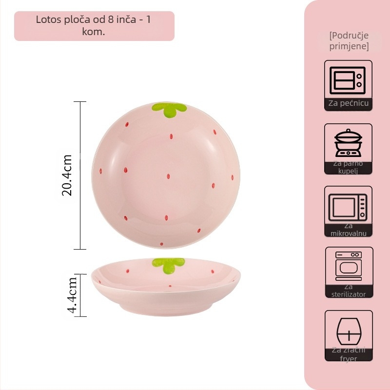 Odijelo za jela od jagoda Kućansko slatko posuđe Kreativno visokokvalitetno odijelo za tanjure i rižine posude