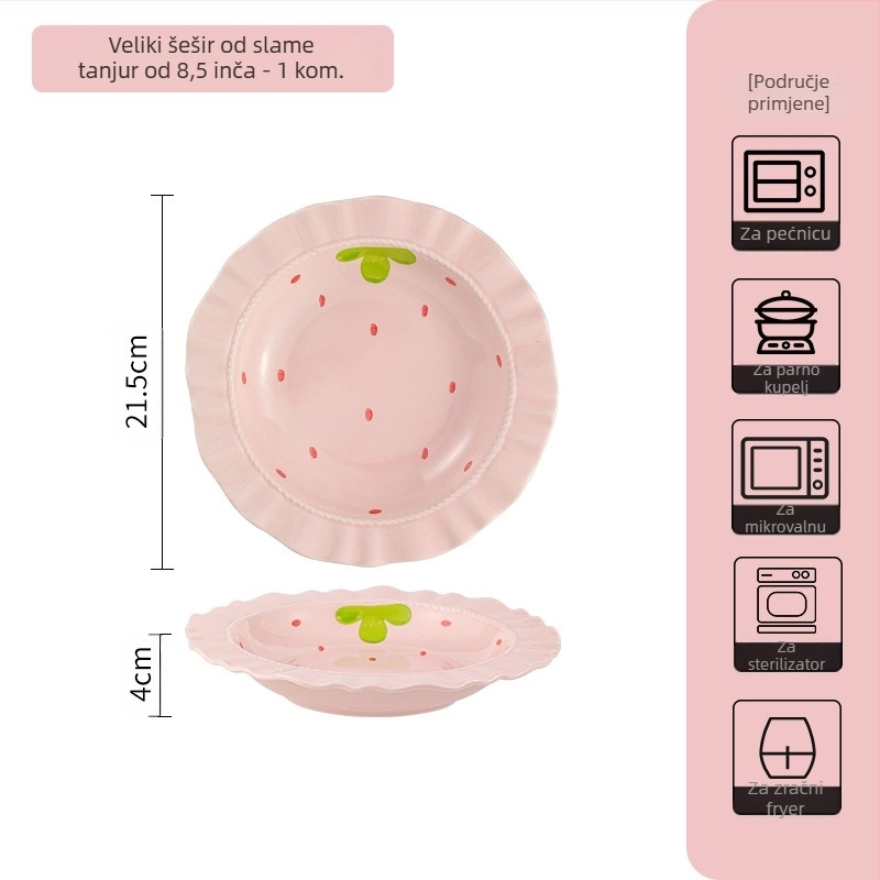Odijelo za jela od jagoda Kućansko slatko posuđe Kreativno visokokvalitetno odijelo za tanjure i rižine posude