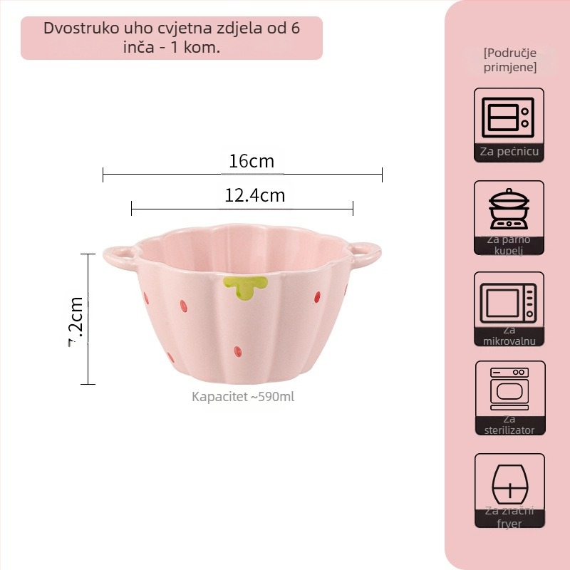 Odijelo za jela od jagoda Kućansko slatko posuđe Kreativno visokokvalitetno odijelo za tanjure i rižine posude