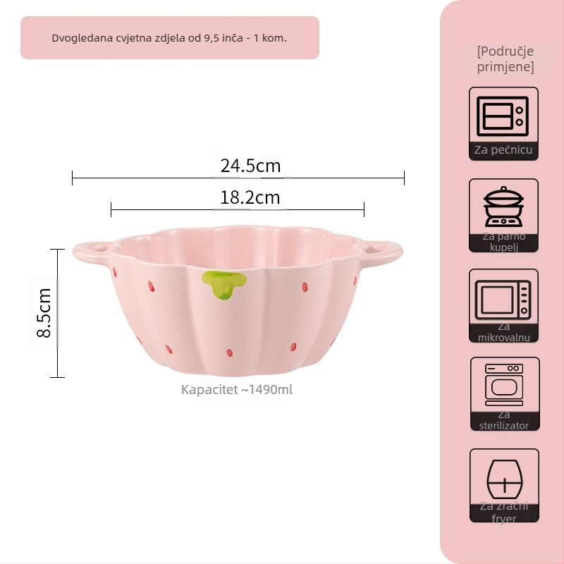 Odijelo za jela od jagoda Kućansko slatko posuđe Kreativno visokokvalitetno odijelo za tanjure i rižine posude