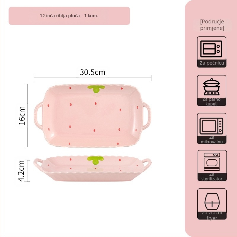 Odijelo za jela od jagoda Kućansko slatko posuđe Kreativno visokokvalitetno odijelo za tanjure i rižine posude