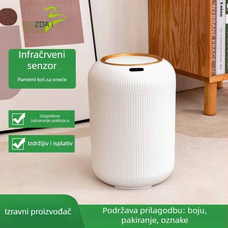 Inteligentna senzorska kanta za smeće za dom, luksuzna, visokokvalitetna nova hotelska kuhinja, kupaonica, plastična kanta za smeće za pohranu