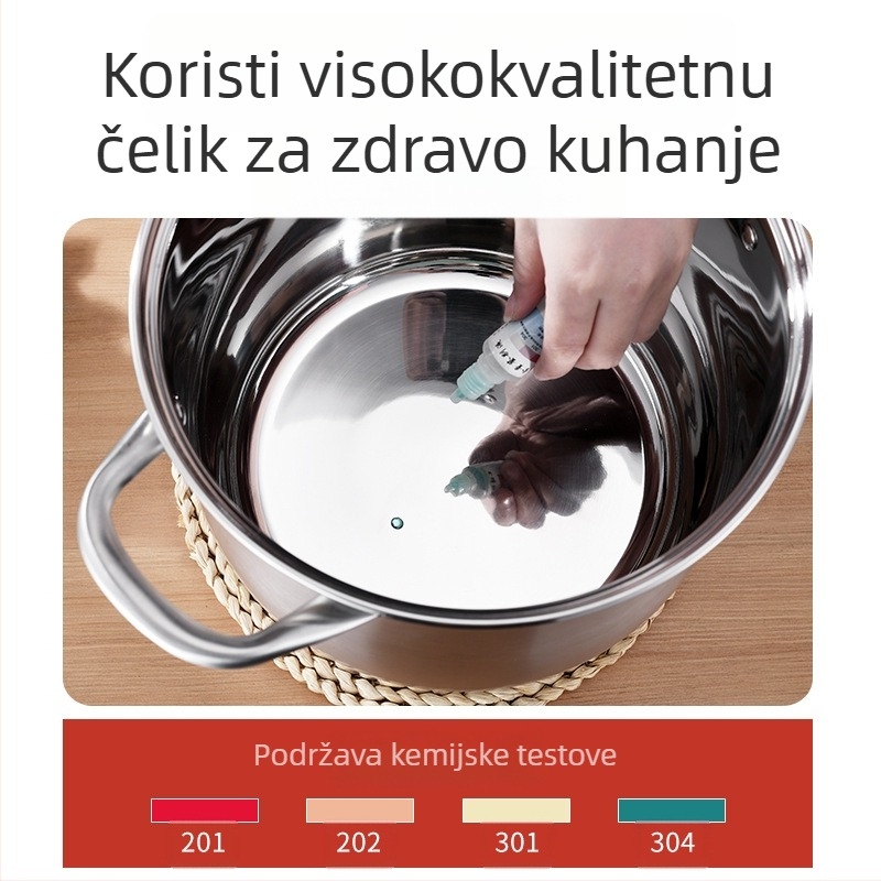 Visoka juha od nehrđajućeg čelika 304, produbljena, velika zapremnina, lonac za juhu s dvostrukim dnom, lonac za juhu na pari, lonac za juhu od gulaša, poklon lonac