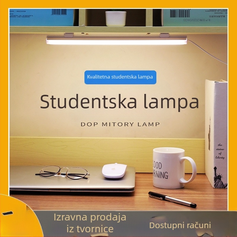 Zaštita za oči, lampa za učenje, LED stolna lampa, spavaća soba, studentski dom, stol, noćna lampa, USB, generacija kose