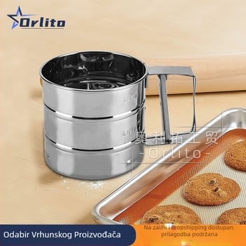 Tvorničko poluautomatsko ručno sito od nehrđajućeg čelika za brašno, superfino sito za šećer u prahu, sito za pečenje, alati za pečenje