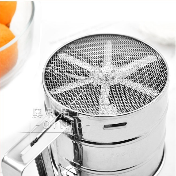 Tvorničko poluautomatsko ručno sito od nehrđajućeg čelika za brašno, superfino sito za šećer u prahu, sito za pečenje, alati za pečenje