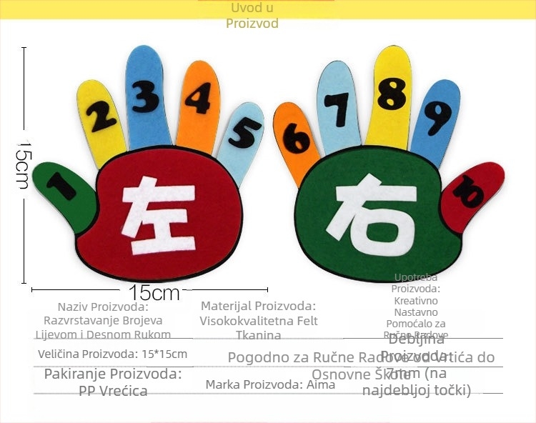 Igračke za kutak za aktivnosti u vrtiću Domaće digitalne edukativne igračke Nastavna pomagala Netkani filc Ručno izrađeni materijali