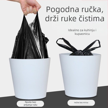Na zalihi besplatna dostava crna zadebljana kućanska kuhinja prijenosni prsluk s kotrljajućim breakom vreća za smeće tvornica veleprodaja