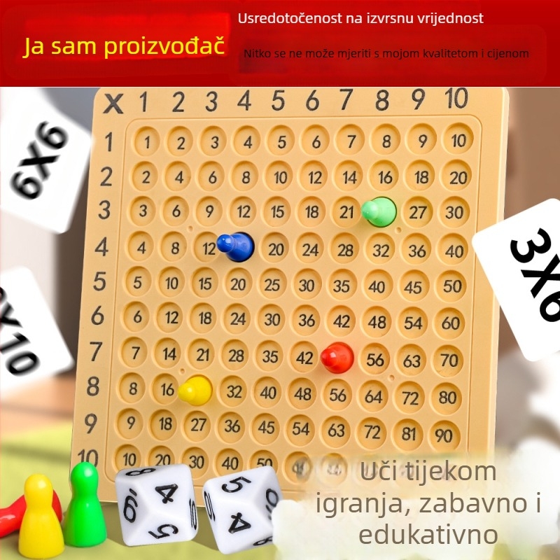 Tablica formula množenja devet i devet, matematika za osnovnu školu, dječja zagonetka, množenje 99, stolna igra za rano obrazovanje, nastavna pomagala, vanjska trgovina, prekogranične igračke