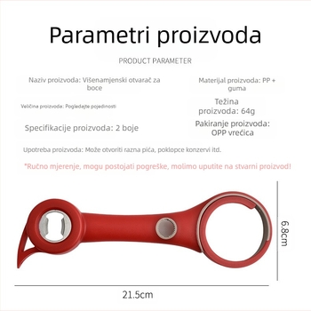 Veleprodajni plastični otvarač za boce četiri u jednom, kreativni otvarač za pivo s okretnim čepom, otvoreni limenke, kućanski višenamjenski otvarač za boce